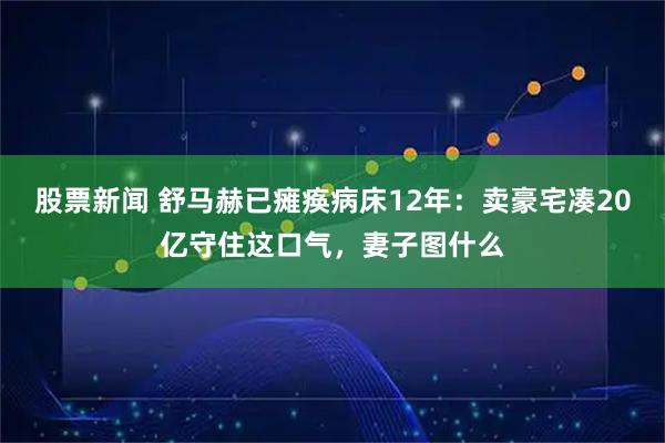 股票新闻 舒马赫已瘫痪病床12年：卖豪宅凑20亿守住这口气，妻子图什么